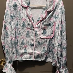 Altar'd State Green and Pink Patterned Sleep Top